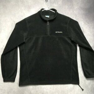 Columbia Mens 1/4 Zip Pullover Sweater Shirt size XL Black Long Sleeve Fuzzy